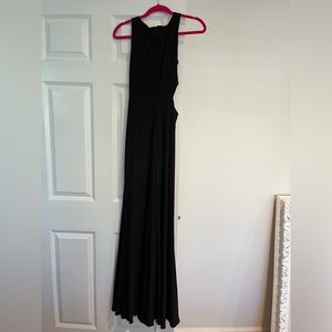 Betsy & Adam long black gown with bodycon , size 2